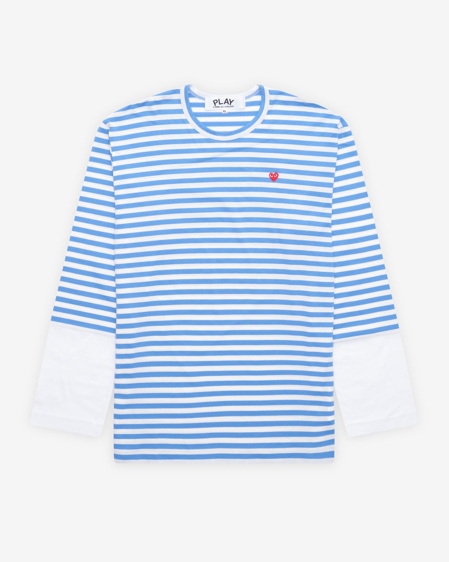 Play Comme des Garçons - Stripe White T-Shirt - (Blue)
