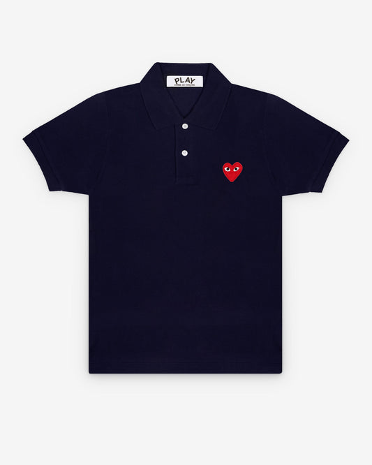 Play Comme des Garçons - Red Polo Shirt - (Navy)